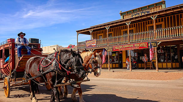 A stagecoach on Allen Street in Tombstone